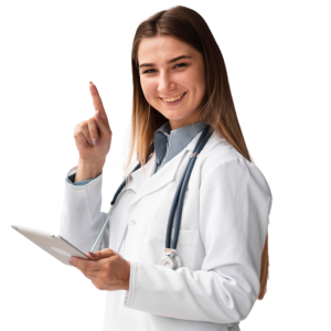 Medica apuntando